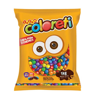 Coloreti Mini 1Kg Sortido Confeitos De Chocolate Ao Leite Lembrancinha - Jazam