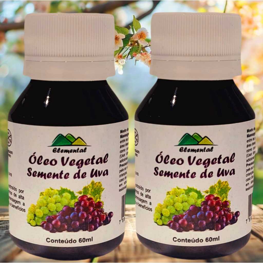 02 Óleo de Semente de Uva 60ml Prensado a Frio Para Massagem Umectação Capilar em Oferta na Shopee
