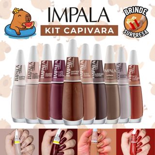 Kit Esmalte Capivara Tons Marrom Chocolate Nude Terrosos Esmaltes Impala Atacado em Oferta na Shopee