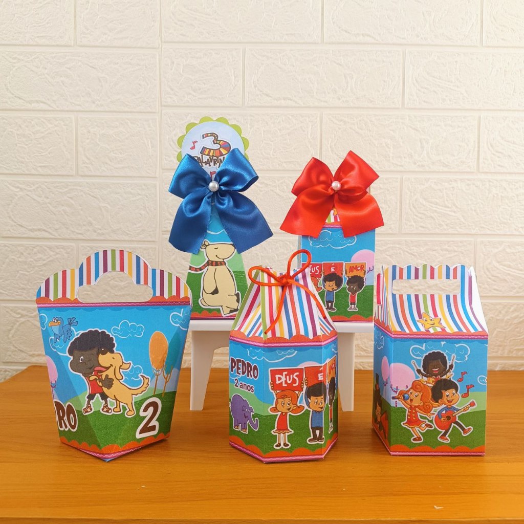 Kit Personalizados 3 Palavrinhas Menino ( Pegue e monte) Lembrancinhas Caixinhas para Festa Infantil Aniversário