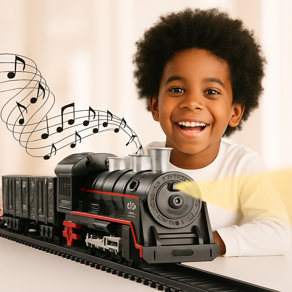 Trem de Brinquedo Locomotiva Ferrorama Grande Trilhos com Luzes e Som