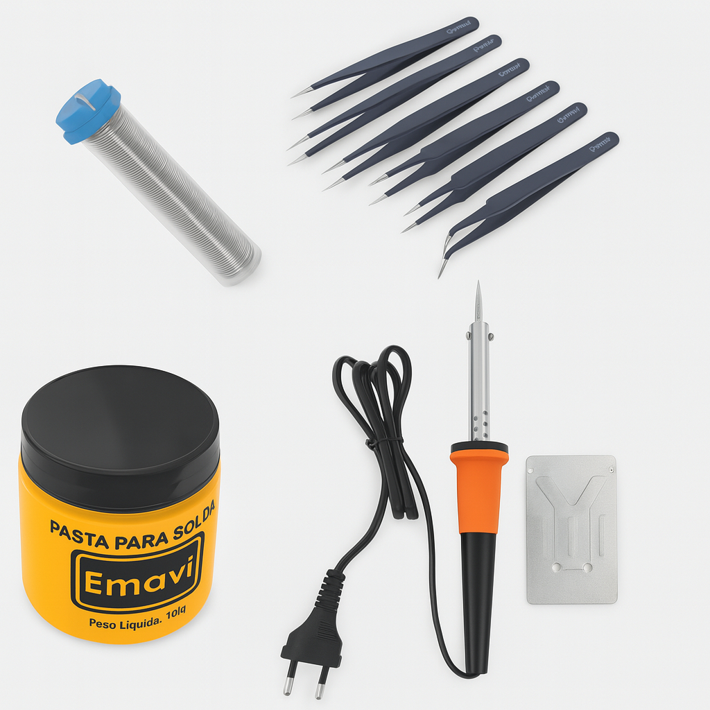 Ferro de solda com tubinho + pasta + pinça pronta entrega alta qualidae em Oferta na Shopee