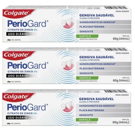 Kit 3 Cremes Dentais Colgate Periogard Hortela 60g