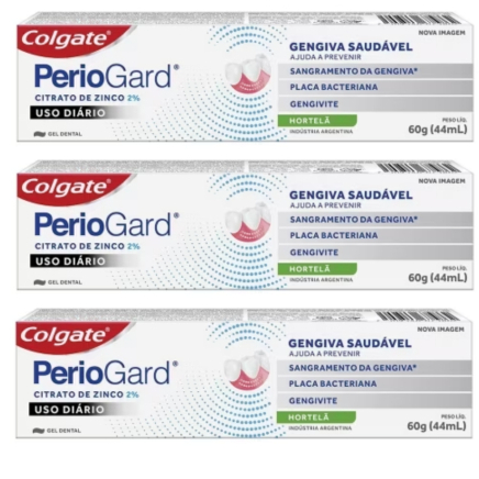 Kit 03 Cremes Dentais Colgate Periogard Hortela 60g original em Oferta na Shopee