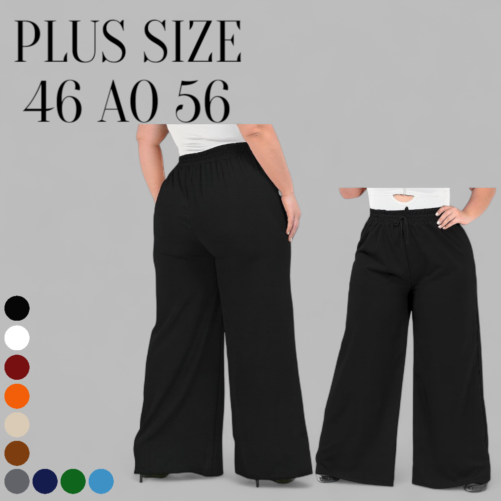 Calça Wide Leg Feminina Plus Size Branca Enfermagem Preta Social Elegante em Oferta na Shopee
