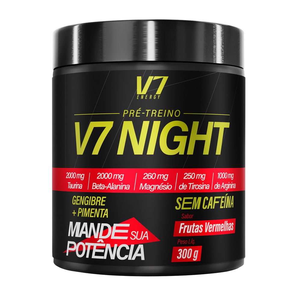 Pré Treino Para Noite V7 NIGHT Frutas Vermelhas 300g