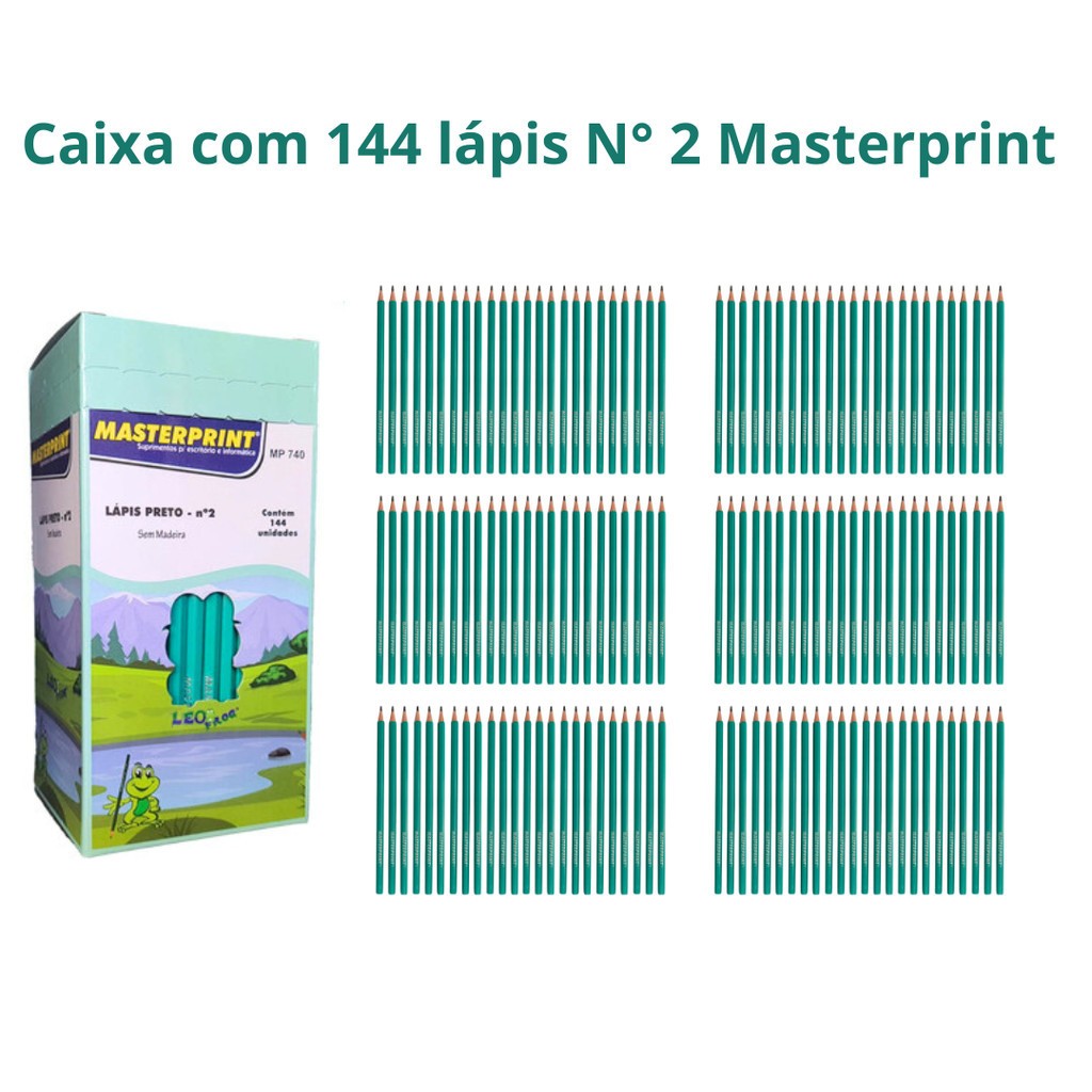 Lápis de Escrever Preto Nº2 Caixa/C 144 Unidades Lacrado Escolar Escola Estudos MasterPrint Envio Imediato em Oferta na Shopee