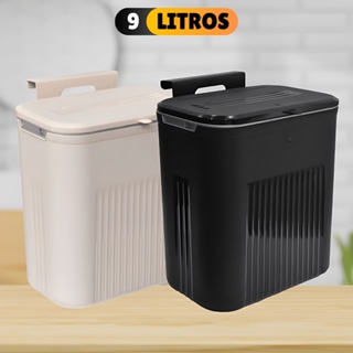 Lixeira Cesto de Lixo 09 Litros Automática Suspensa Rose Preta Banheiro Cozinha Escritório Quarto em Oferta na Shopee