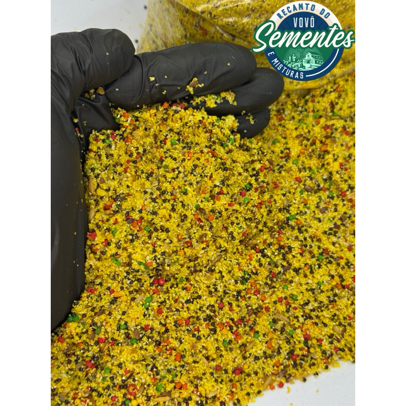 500G / 2KG Mistura Vitamina Amarela PREMIUM Mel Ração completa P/ Canários Curió e aves pequenas