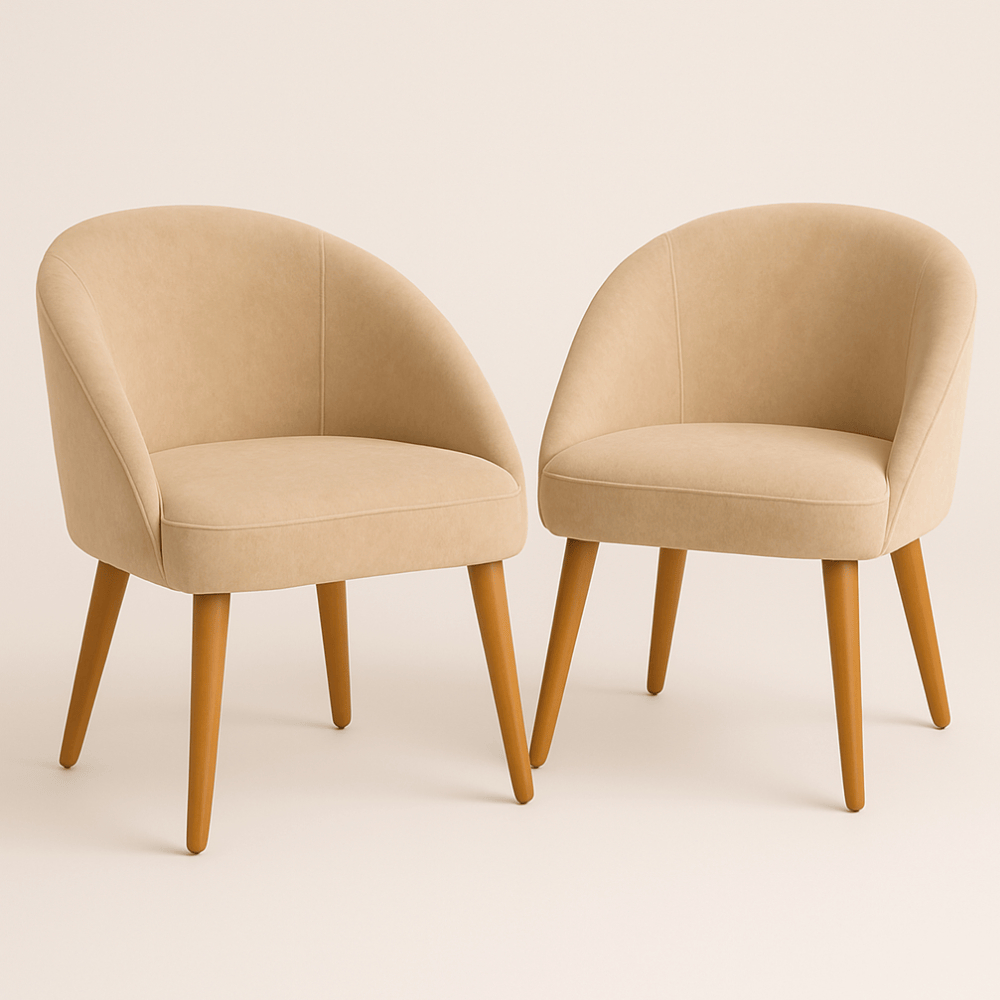 Kit 2 Cadeiras Lua Veludo Decorativa Luxo Poltrona Lua Sala de Estar, Salão, Quarto, Estética Decoração Recepção