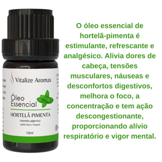 Óleo Essencial Hortelã-Pimenta Menta Piperita 10ml 100% Puro e Natural em Oferta na Shopee