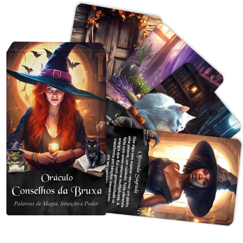 Oráculo de Cartas Conselhos da Bruxa,  Magia e Intuição Plastificado  - Ed. Português