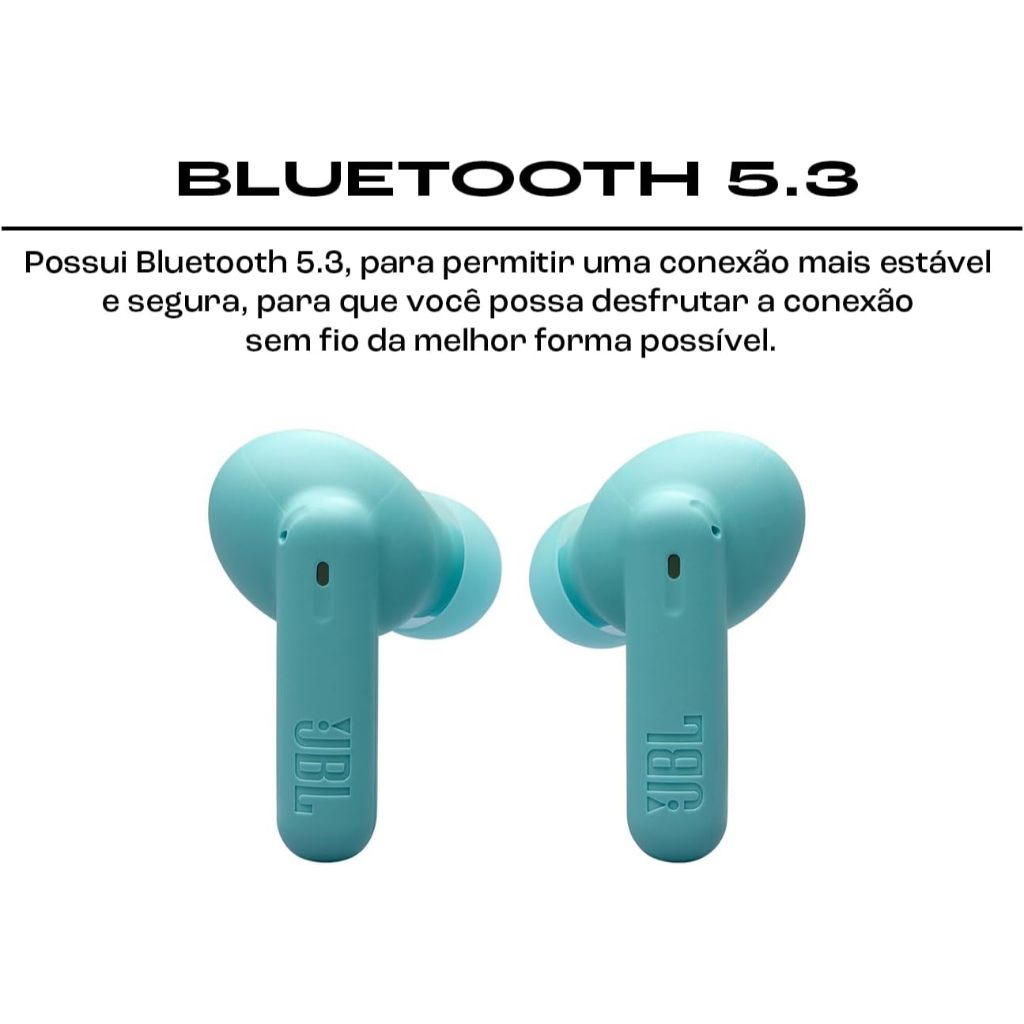 Fone de Ouvido JBL Wave Beam 2 Azul BT Sem Fio C/ Cancelamento de Ruido Garantia de 1 ano + NF — imagem 2 de 2