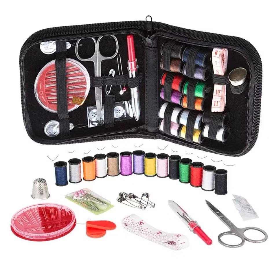 Kit Costura Viagem Acessórios Agulhas Linha Tesoura Bolsa c/ Zíper Completo C/ 42 Peças 2024 em Oferta na Shopee