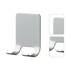 Porta Gillete Cromado Autocolante Gancho Duplo Suporte Parede Organizador Chaves Cabide Adesivo Inox