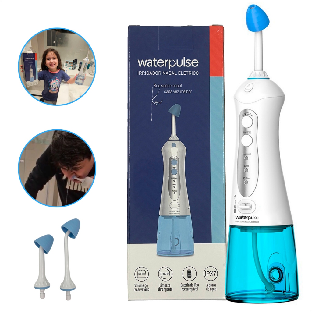 Higienizador Nasal Elétrico Waterpulse Lavador De Nariz Limpador 300ml Lavagem Adulto Infantil em Oferta na Shopee