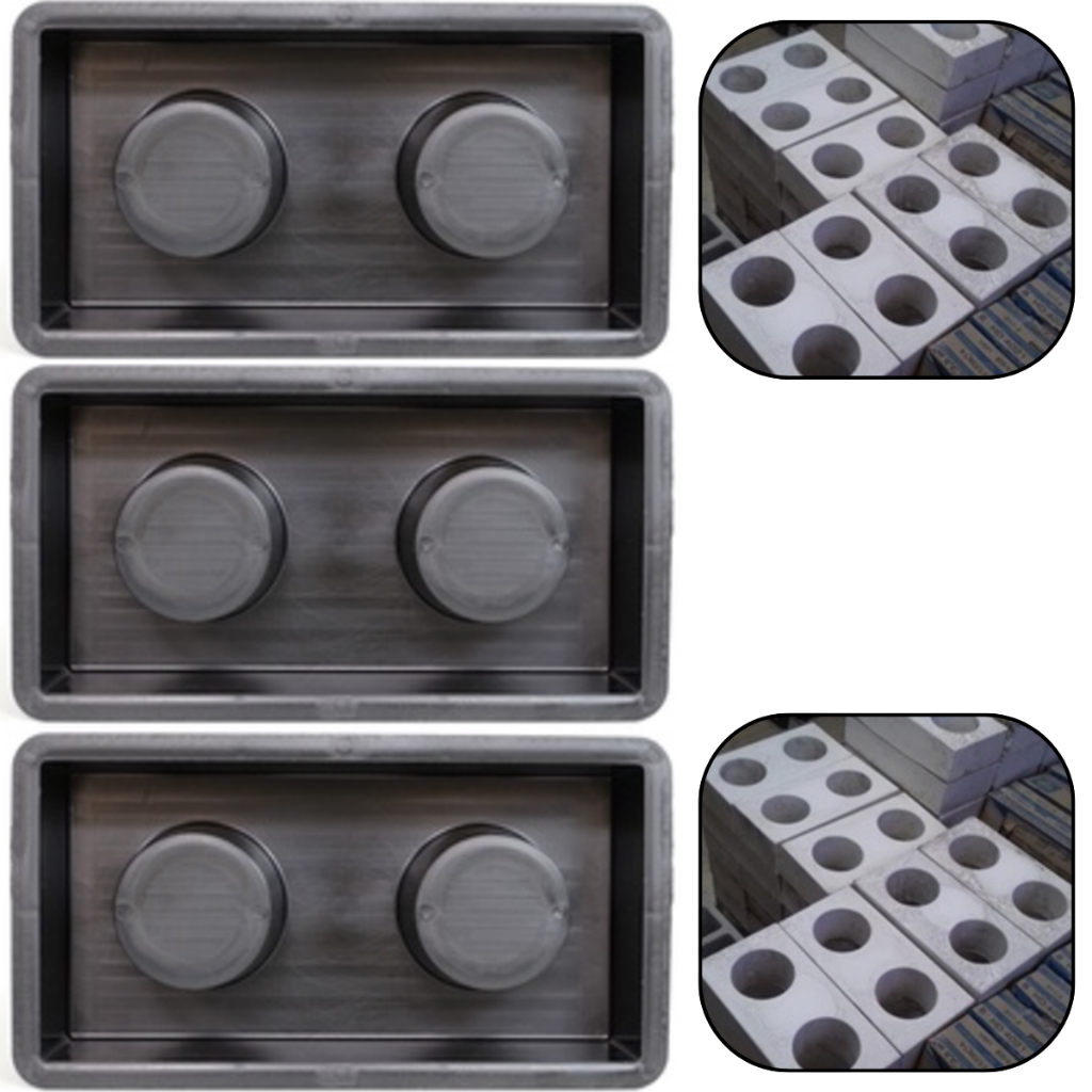 3 Unidades Forma Molde Base p Fabricar Bloco Tijolo de Concreto Muro Estrutura Viga Cimento 30x15x8 em Oferta na Shopee