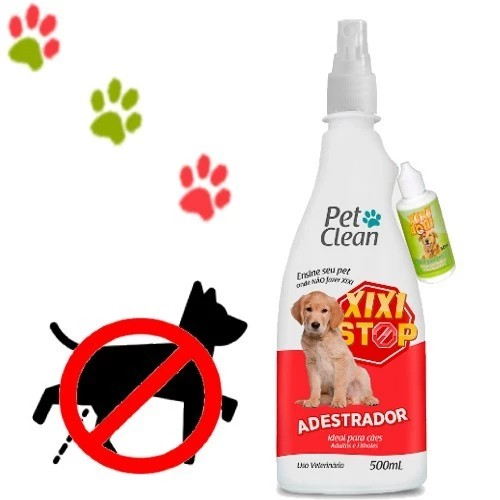 Kit Educador Adestrador sanitário para cachorro Cães - Xixi Stop 500ml + Pipi Certo 30ml Pet Clean