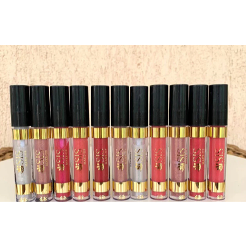 Kit 12 Gloss Ouro Big Efeito Volumão Aumenta e Hidrata os Labios - Isis Makeup