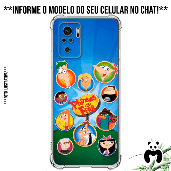 Capa Case Personalizada Celular Desenho Phineas e Ferb Agente P Perry o Ornitorrinco