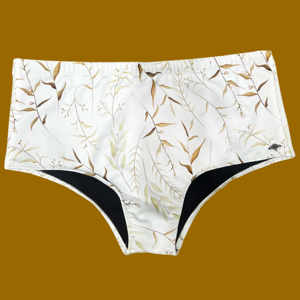 Sunga Masculina Estampada Slip Tradicional Forro Tecido Proteção Solar UV Anti Desbotamento Branca