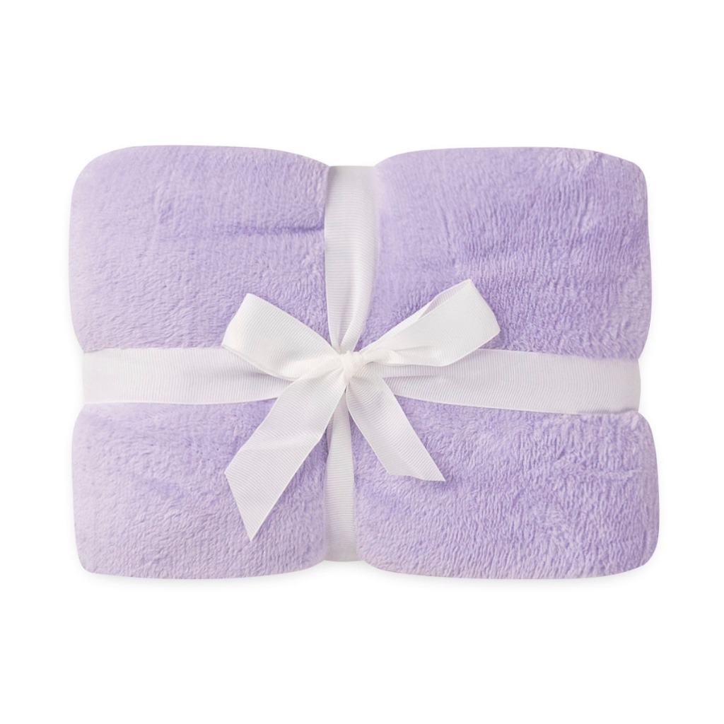 Kit 2 Cobertores Bebê Soft Fleece Rosa e Lilás — imagem 2 de 2