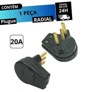 Plugue Prensa Cabo Preto 20a 2 P+T Maciço Radial 1501.117 em Oferta na Shopee