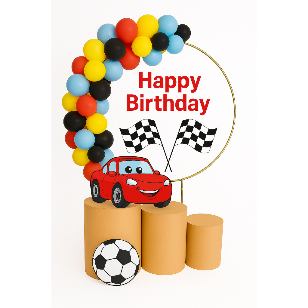 Kit Cilindro De Festa Mdf + Painel Redondo Para Bexiga Decoração Pegue e Monte