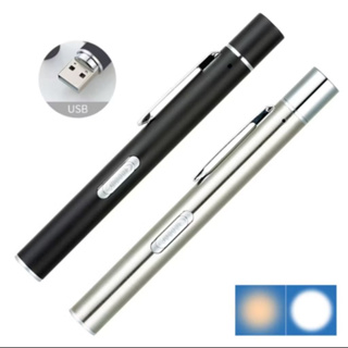 Personalizada - Lanterna Clinica Dupla Usb Medica Recarregavel Branco e Amerelo em Oferta na Shopee