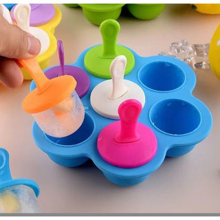 forminha para Picolés infantil com 7 Com Palitos Coloridospara Peitolé Picolé de Leite Materno Bebê Gengiva DenTE