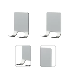 2 Porta Gillete Cromado Autocolante Gancho Duplo Suporte Organizador Chaves Cabide Adesivo Inox