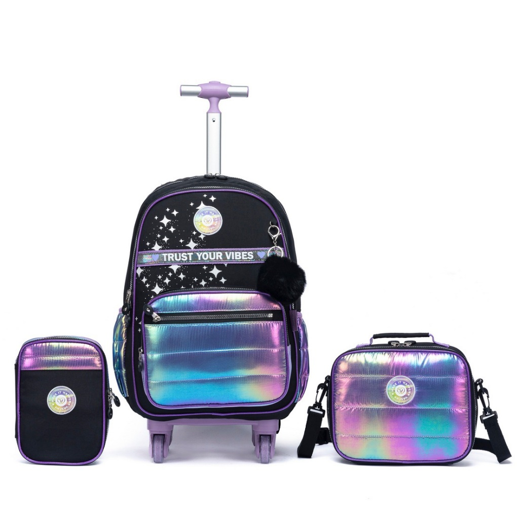 Kit Mochila Infantil de Rodinha Menina Escolar Lancheira Estojo - 27 Litros em Oferta na Shopee