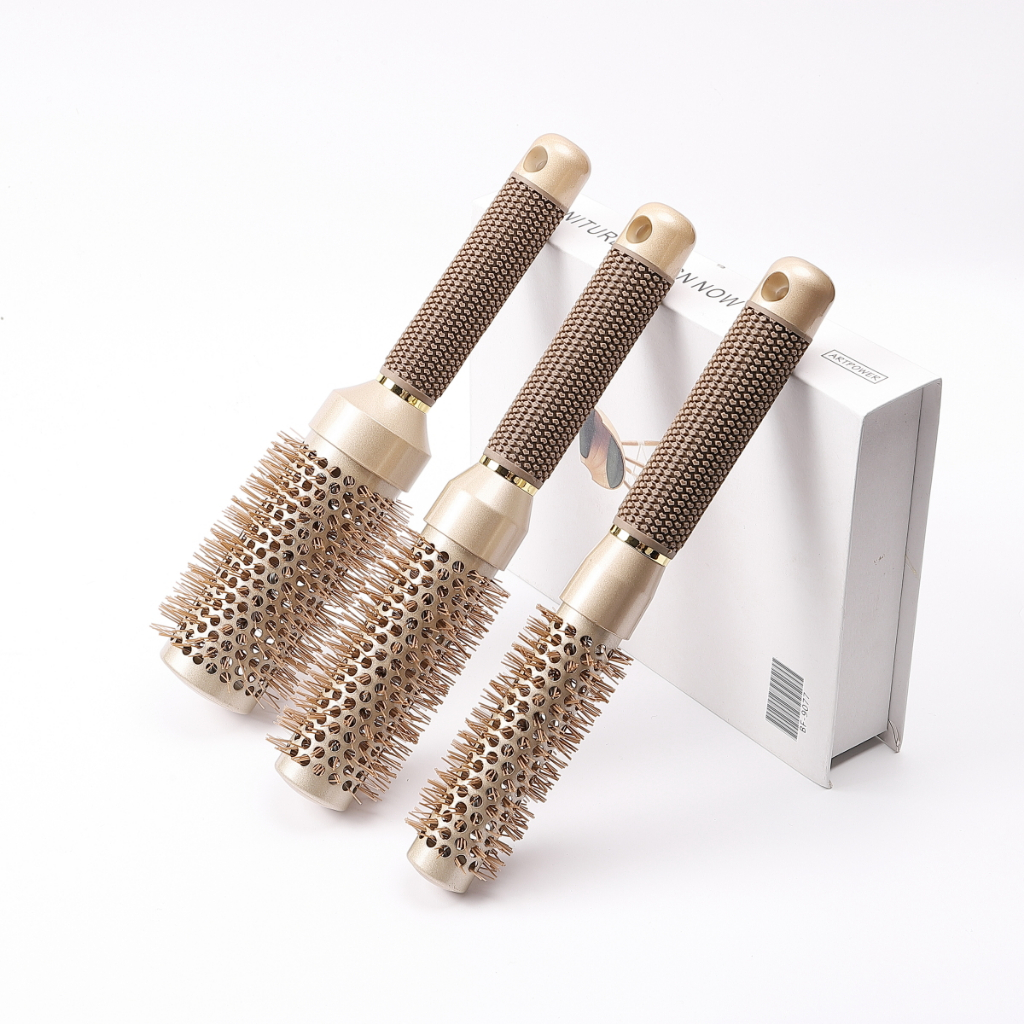 Escovas 1/3/4 PCS Profissionais Vazada Térmica Cerdas de Nylon Tubo De Alumínio Nano Tecnologia 010 em Oferta na Shopee