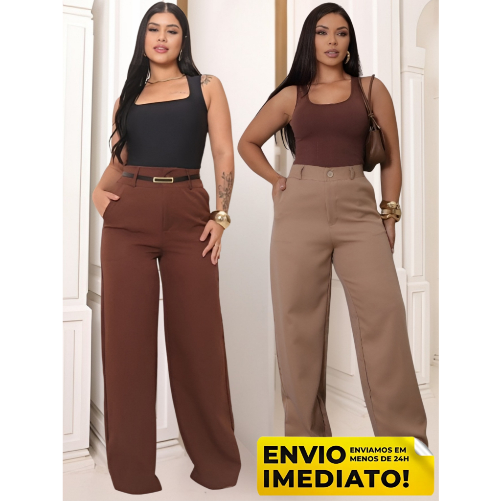 Calça Alfaiataria Pantalona  Com Bolso Premium  PROMOÇÃO do P ao GG