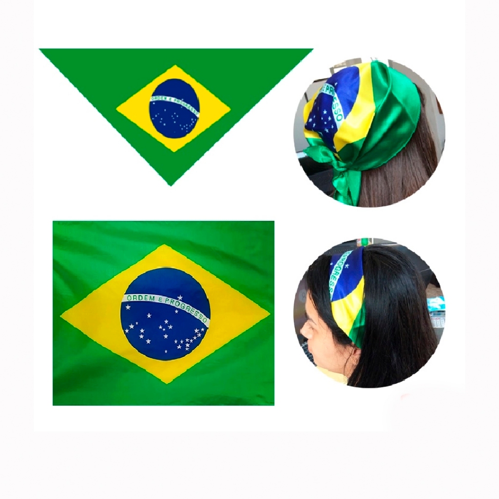 Lenço Bandana Brasil Copa do Mundo Torcida Lenço em Oferta na Shopee