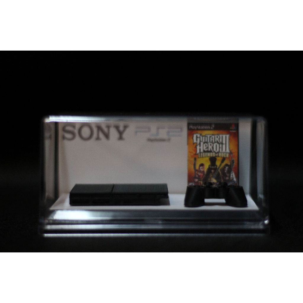 Miniatura PlayStation 2 Slim Escala 1:5 | Impressão 3D | Item Geek Colecionável |Console Decorativo Geek Colecionável