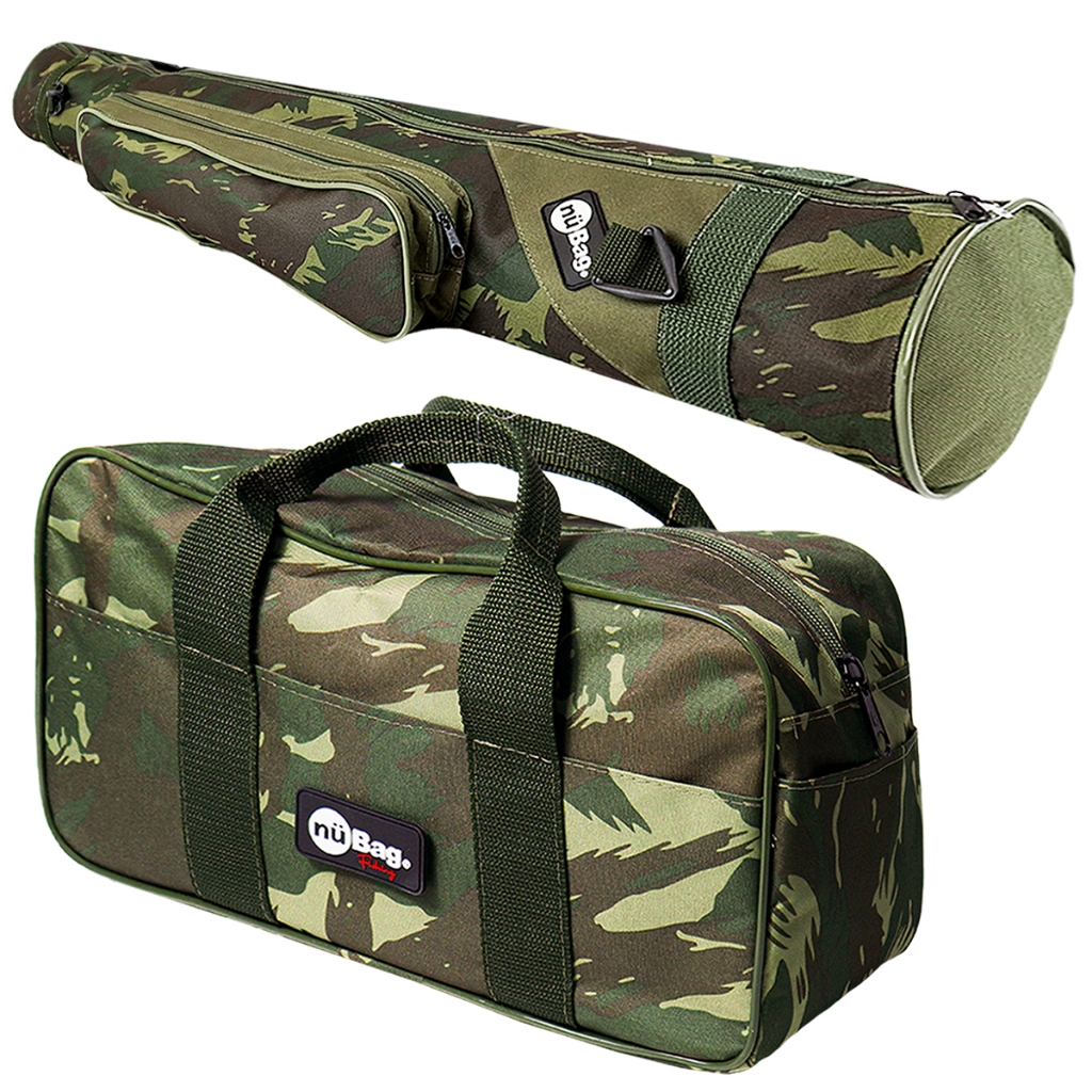 Kit Bolsa de Mão com Alça de Pescaria + Porta Vara Camuflado Vários Tamanhos Para Pesca Zíper Grosso em Oferta na Shopee