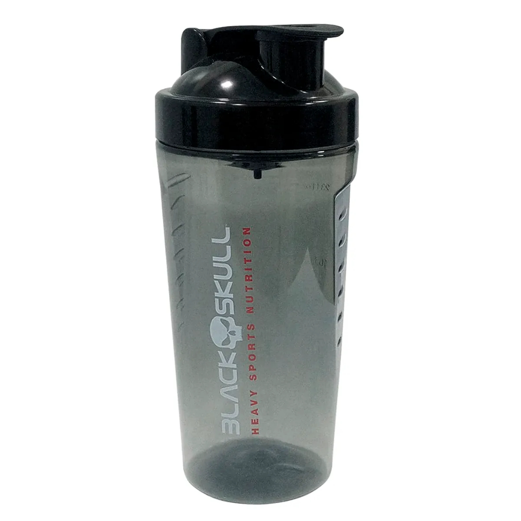 Coqueteleira 800ml Black Skull Squeeze Shakeira Fumê Copo para Tomar Suplementos Água Academia