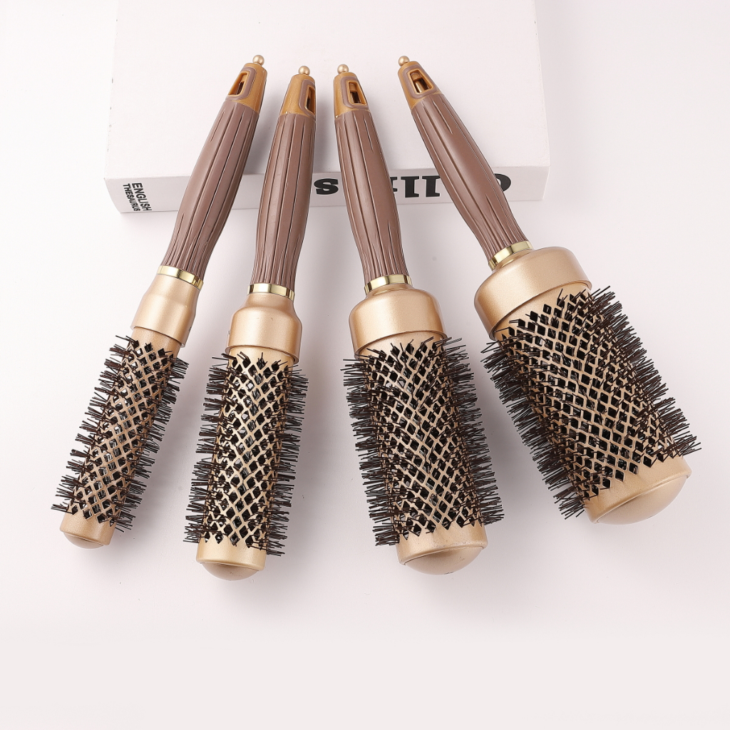 Escovas 1/4 PCS Profissionais Vazada Térmica Cerdas de Nylon Tubo De Alumínio Nano Tecnologia 033 em Oferta na Shopee