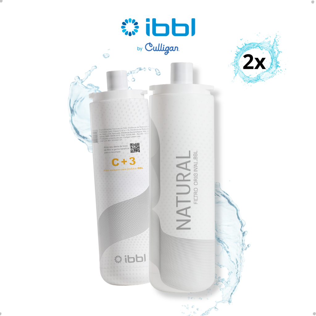 Kit 2 Refil Filtro IBBL Natural C+3 Original E-due, Vivax, FR600, Due, Purepress Purificador Água