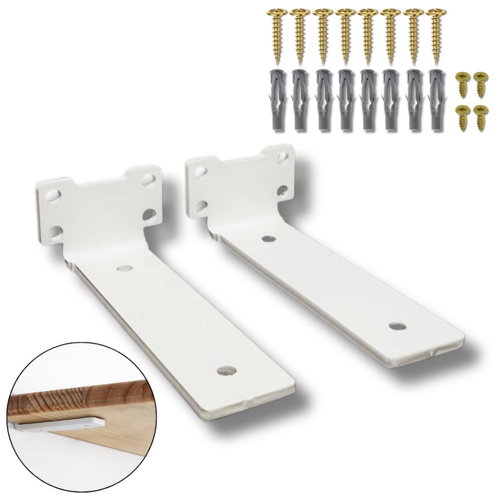 2 Suportes de Prateleira Mão Francesa Cantoneira 15cm Design Moderno Acabamento Invisível