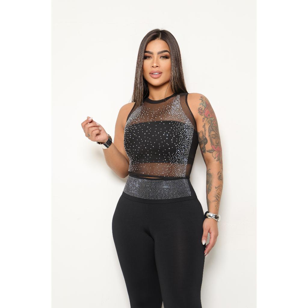 Cropped Pedraria Strass: Onde Comprar | BuscaProdutos