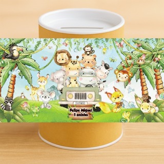 🔥Kit 20 a 100 Adesivos Para Cofrinho Personalizado Safaro -  Festa Infantil em Oferta na Shopee