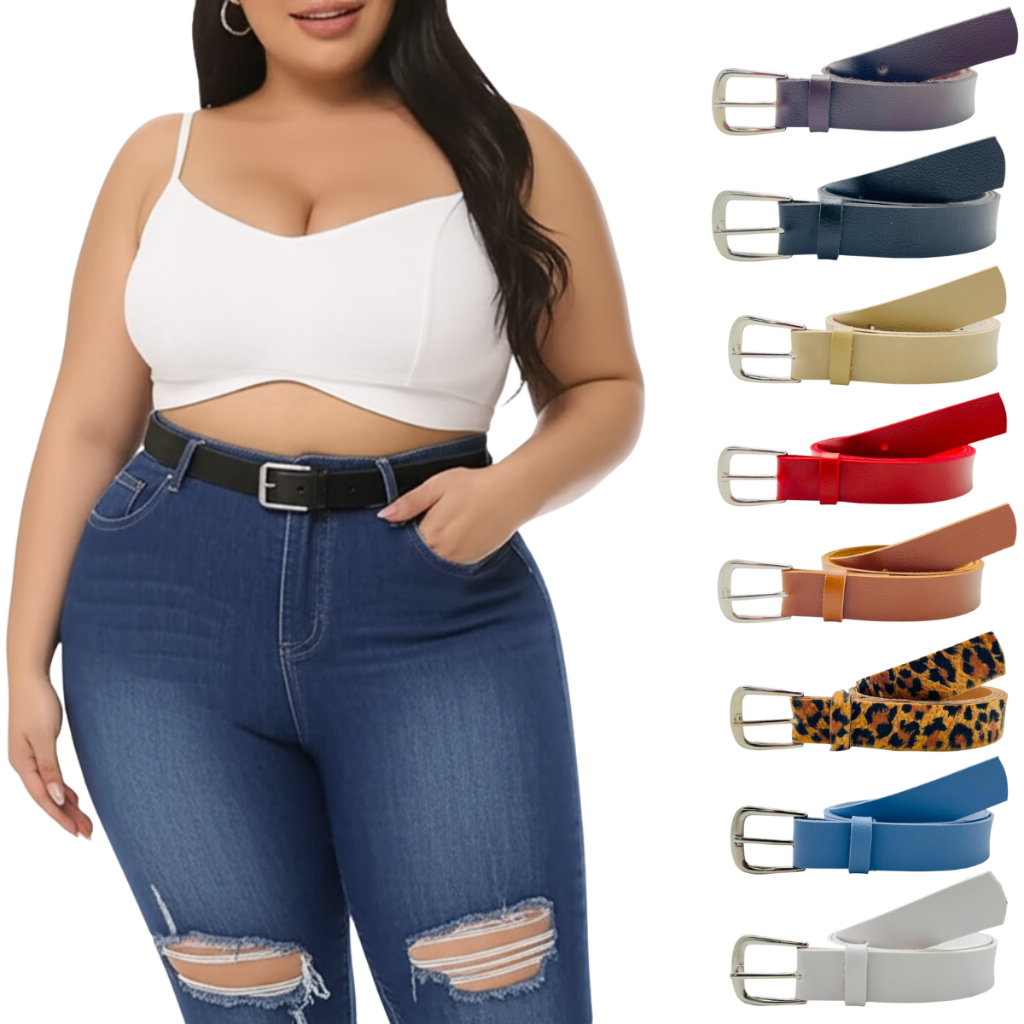 Cinto De Couro Feminino Estilo, Alça Fina Com Fivela De Pino De Liga Para Calças Jeans - Tifany