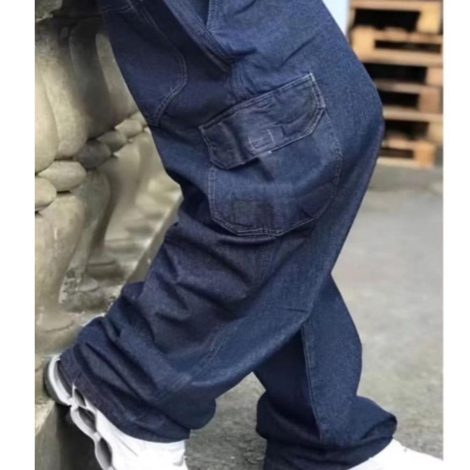 Calça Jeans Masculina  Cargo Fechamento Cordao