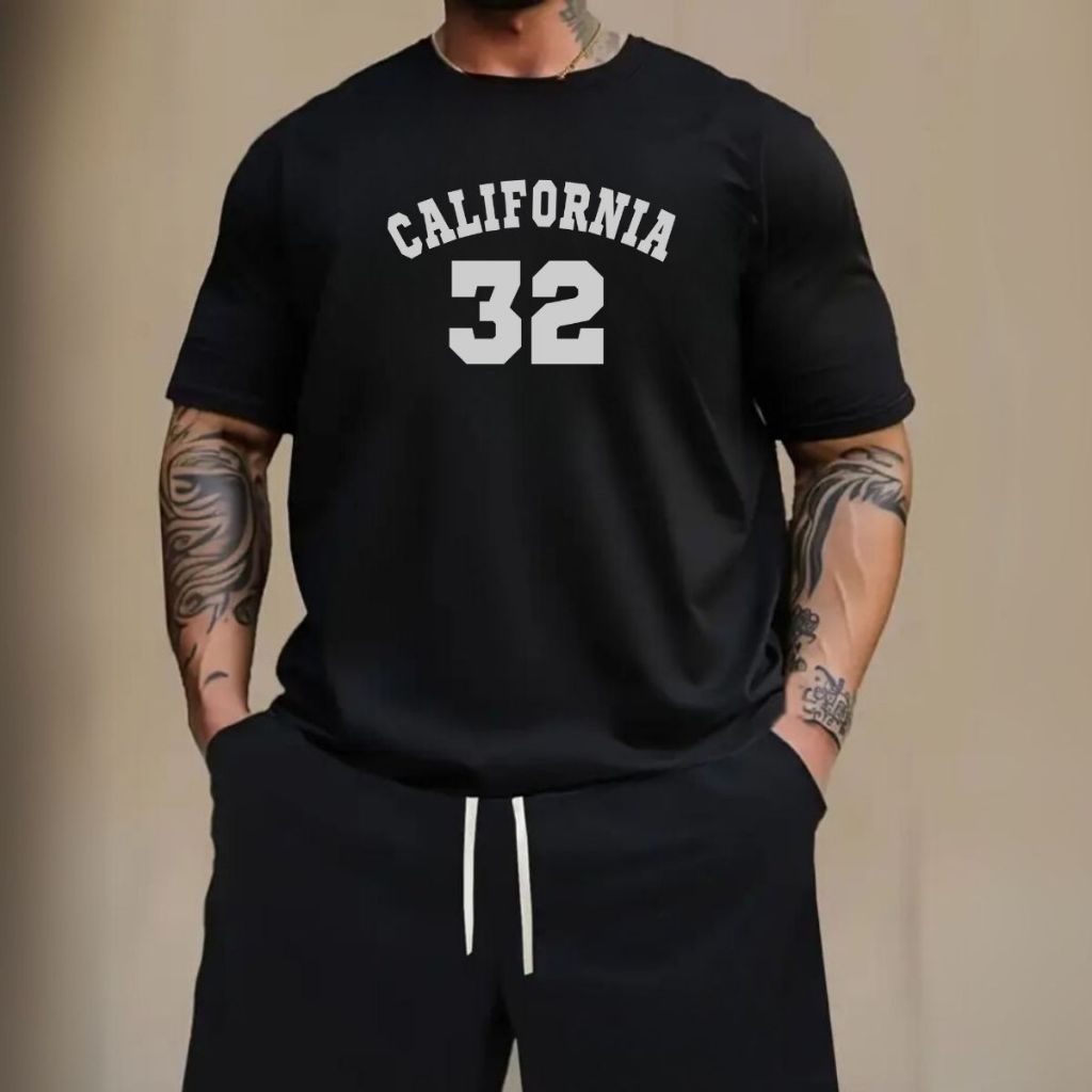 Camiseta Despojada California Modelagem Oversized Para Todas As Estações Streetwear