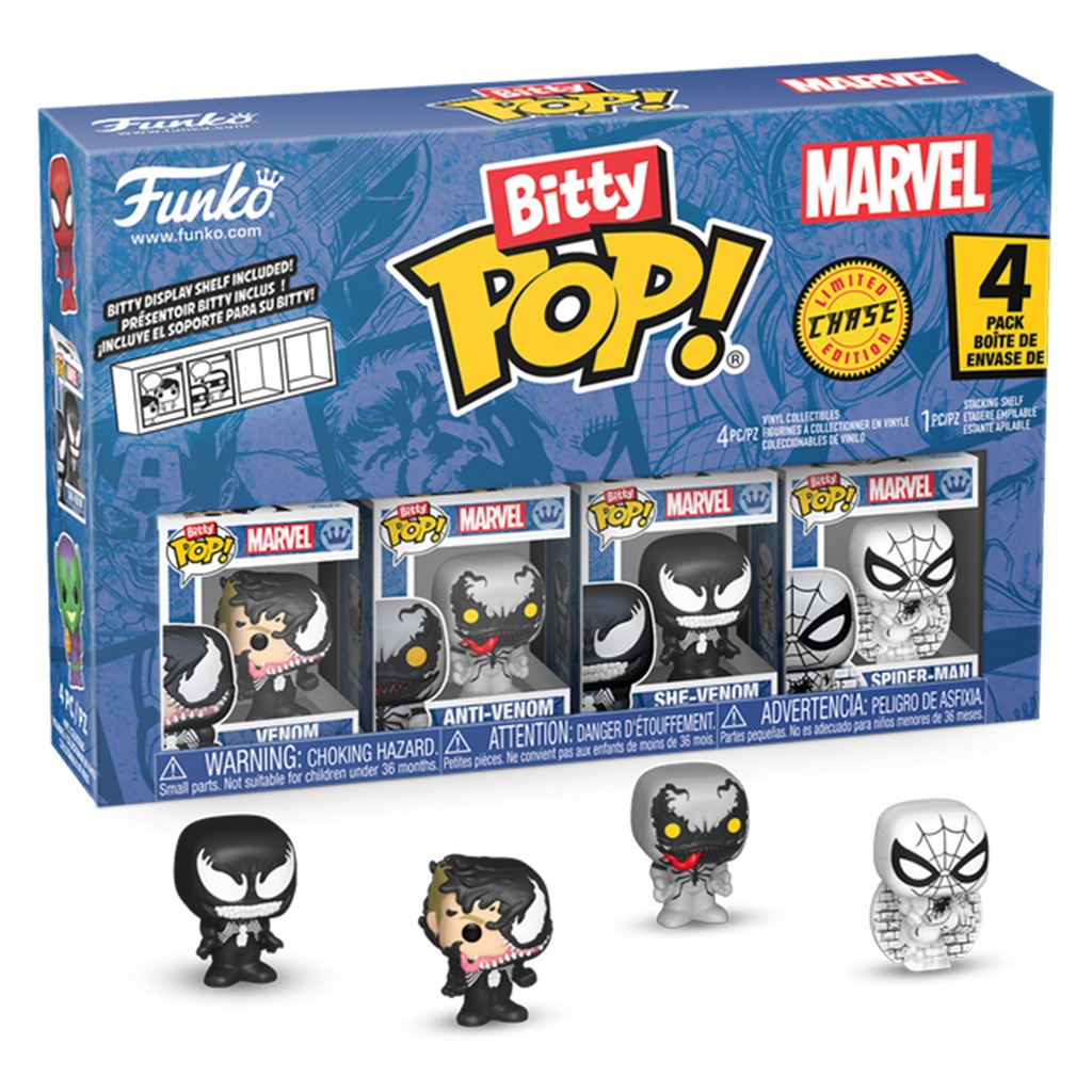 FUNKO BITTY POP MARVEL SPIDER-MAN VENOM 4PACK 85703 NOVO ORIGINAL