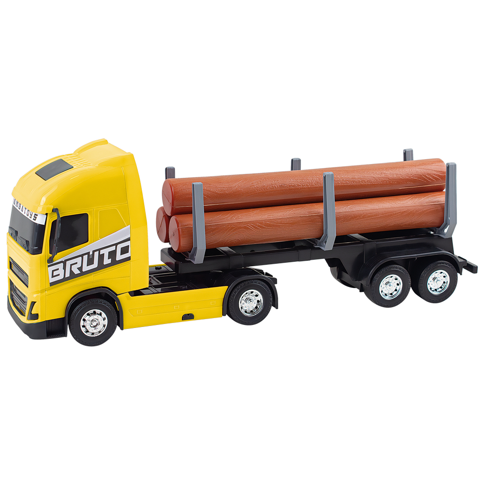 Caminhão Logging Com Madeira Tora Reboque Realista Super Resistente 39 Cm Solapa Brinquedo Menino