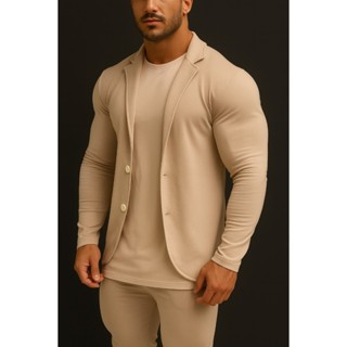 Blazer slim alfaitaria com elastano em Oferta na Shopee