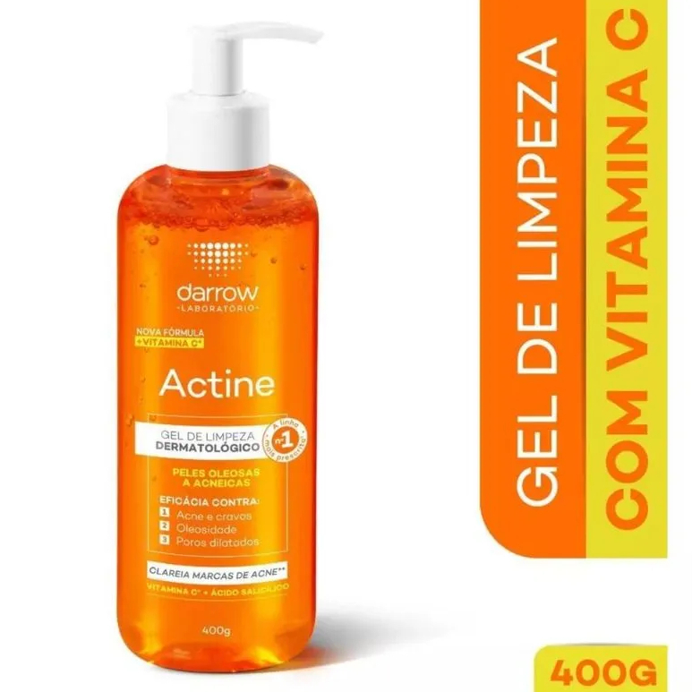 Actine Sabonete Líquido Gel de limpeza pele oleosa a acneica, Darrow - 400ml em Oferta na Shopee